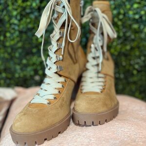 Steve Madden Light Brown Suede Lace-Up Boots